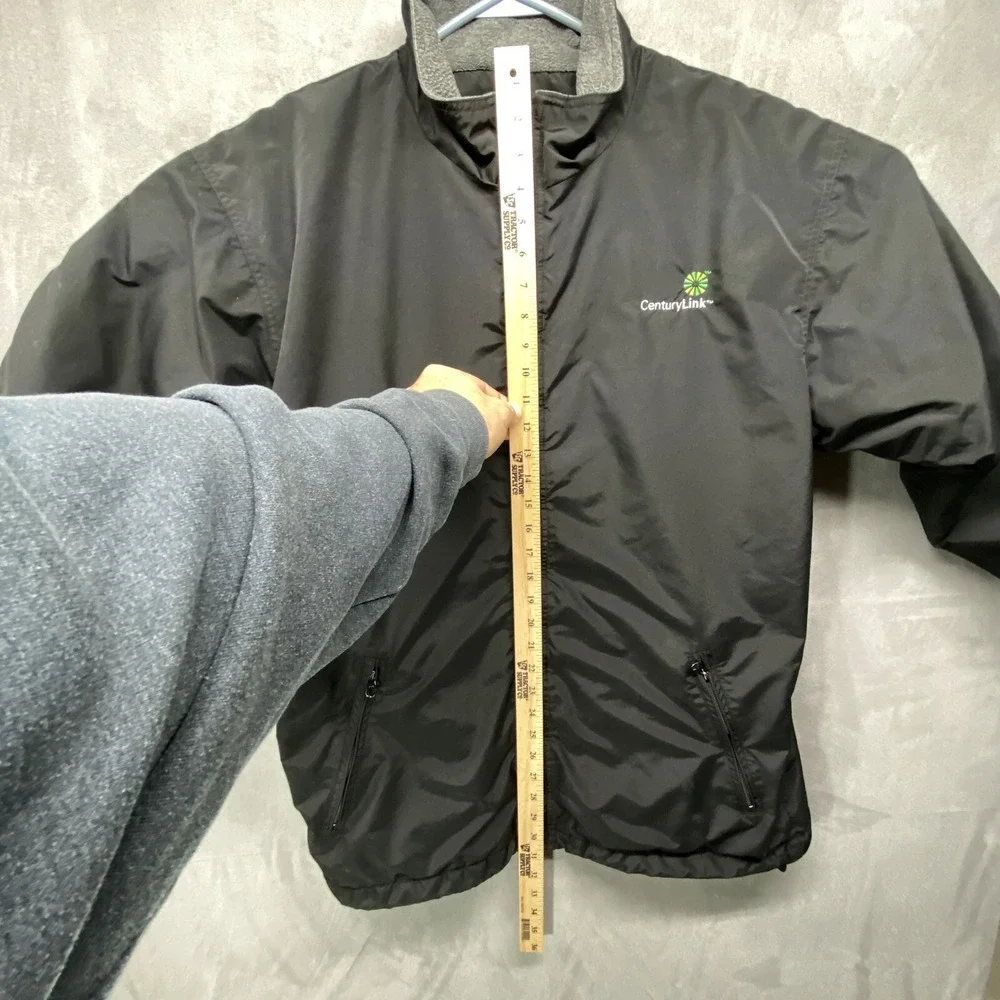 Cintas Centurylink Jacket‎ Black Fleece Lined 31 x 22 Logo Coat Zipper Pockets
